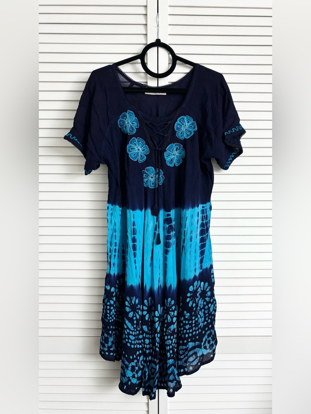 Original USA Women's Navy Blue Tie-Dye
Sundress w/embroidery,Size:OS(XL-1X) NWOT